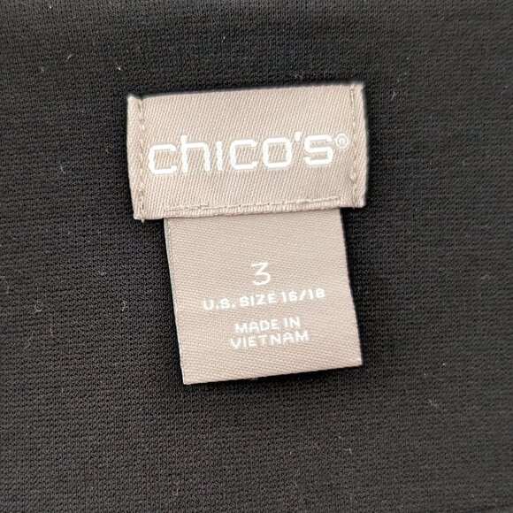 CHICOS Blazer Women's 3 (L) Black Leopard Print Trim Buttons Collar Jacket - Picture 10 of 12